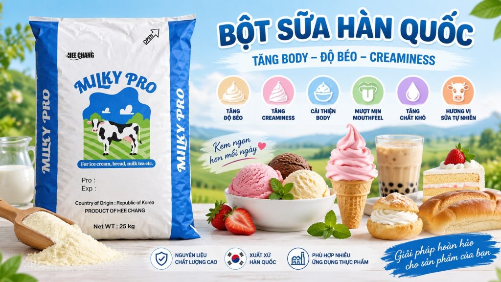 bột sữa hàn quốc làm kem