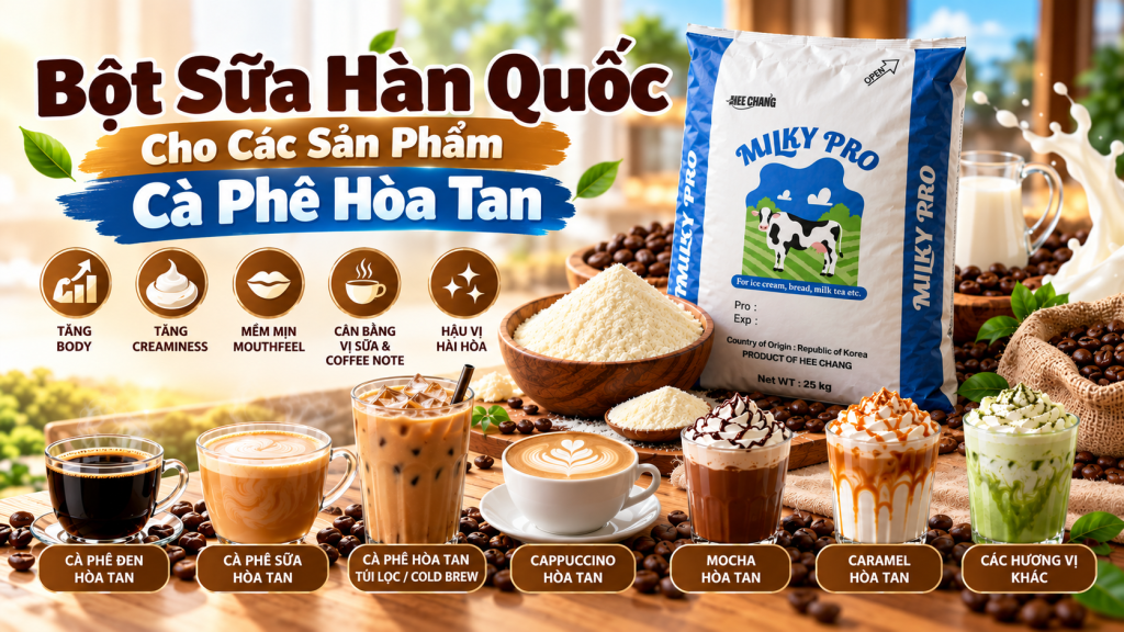 bột sữa hàn quốc cho vafe hòa tan